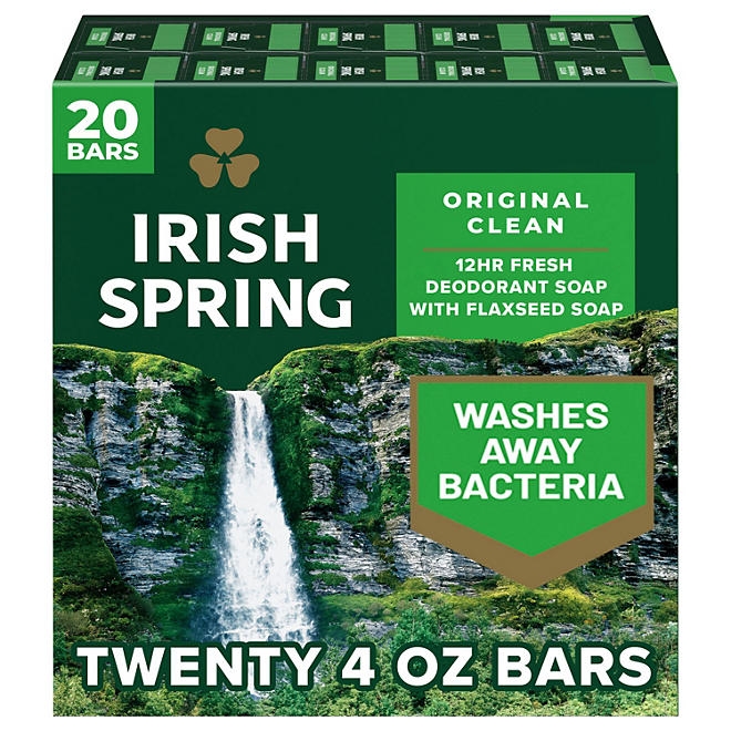 Irish Spring Bar Soap, Original Clean, 4 oz., 20 ct. - Image 2