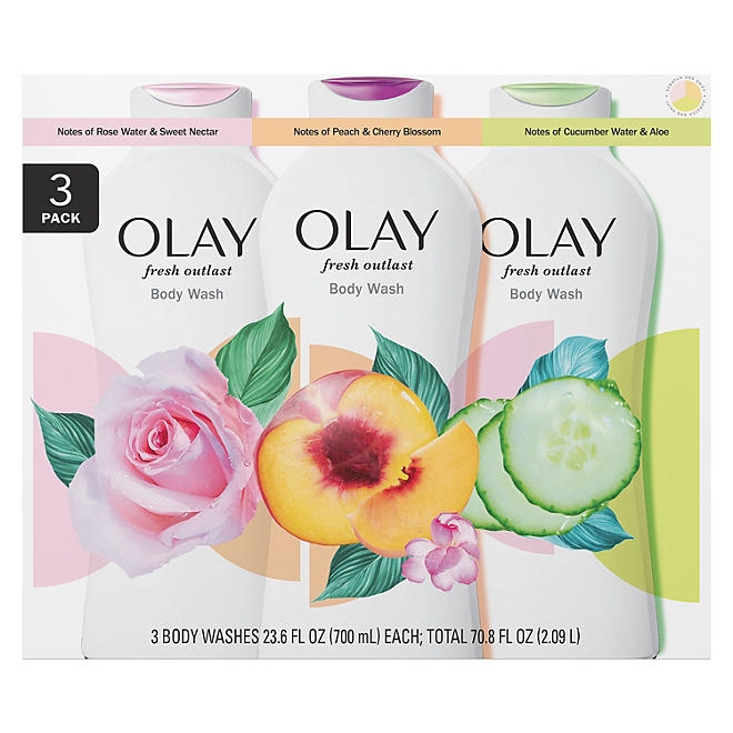 Olay Fresh Outlast Body Wash with Vitamin B3 Complex, 23.6 fl. oz., 3 pk. - Image 3