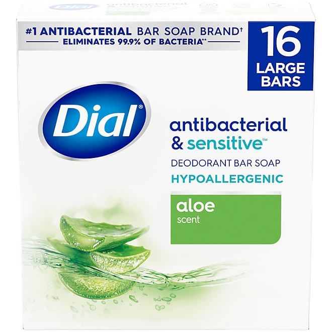 Dial Antibacterial Bar Soap, Aloe Scent, 4 oz., 16 ct. - Image 2