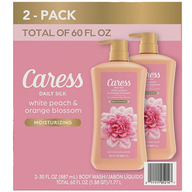 Caress Daily Silk Hydrating Body Wash, White Peach & Orange Blossom, 30 fl. oz., 2 pk. - Image 2