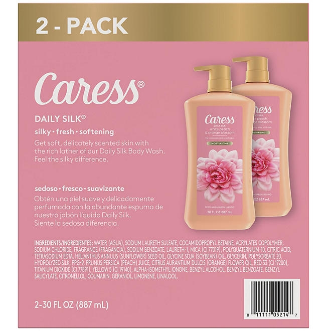 Caress Daily Silk Hydrating Body Wash, White Peach & Orange Blossom, 30 fl. oz., 2 pk. - Image 3