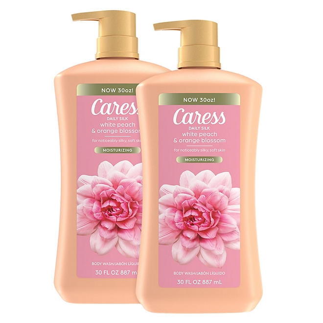 Caress Daily Silk Hydrating Body Wash, White Peach & Orange Blossom, 30 fl. oz., 2 pk. - Image 4
