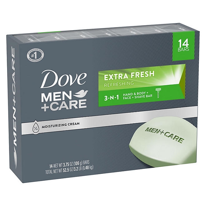 Dove Men+Care Body and Face Bar Soap, Extra Fresh, 3.75 oz., 14 ct. - Image 10