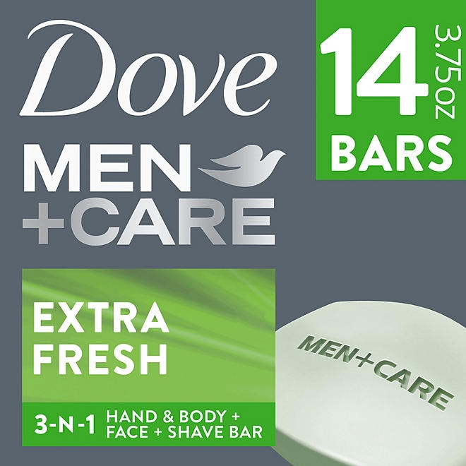 Dove Men+Care Body and Face Bar Soap, Extra Fresh, 3.75 oz., 14 ct. - Image 11