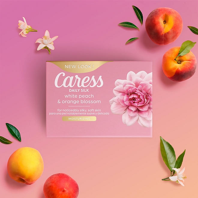 Caress Silkening Daily Silk Beauty Bar, White Peach & Orange Blossom, 3.75 oz., 16 ct. - Image 5