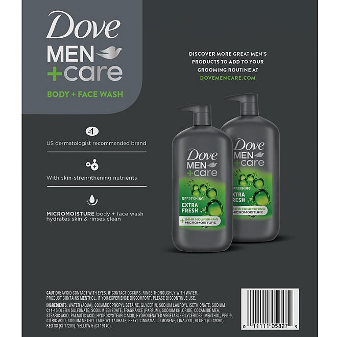 Dove Men+Care Extra Fresh Body Wash, 30 fl. oz., 2 pk. - Image 3