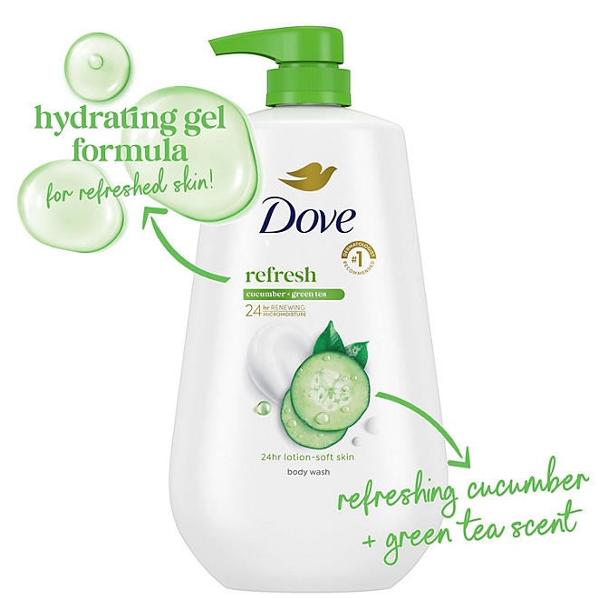 Dove Refresh & Rebalance Body Wash, 30.6 fl. oz., 2 pk. - Image 6