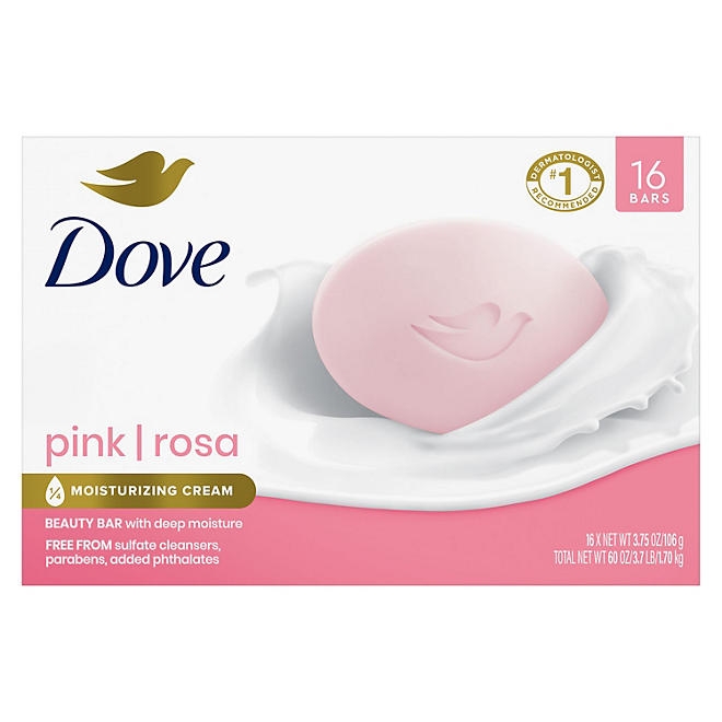 Dove Beauty Bar Soap, Pink, 3.75 oz., 16 ct. - Image 2