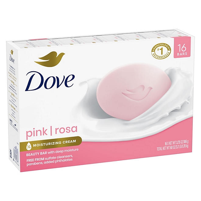 Dove Beauty Bar Soap, Pink, 3.75 oz., 16 ct. - Image 9