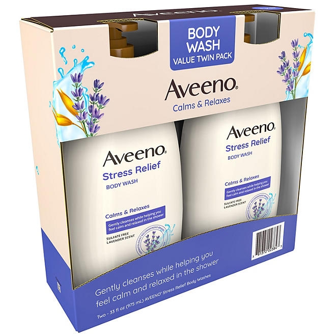 Aveeno Stress Relief Body Wash, 33 fl. oz., 2 pk. - Image 6