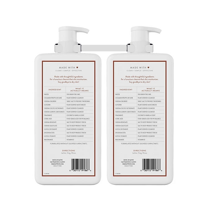 Native Nourishing Body Wash, Coconut & Vanilla, 36 fl. oz., 2 pk. - Image 11