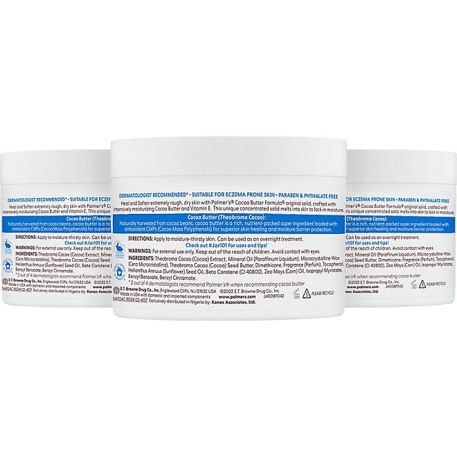 Palmer's Cocoa Butter Formula Jar with Vitamin E, 7.25 oz., 3 pk. - Image 3