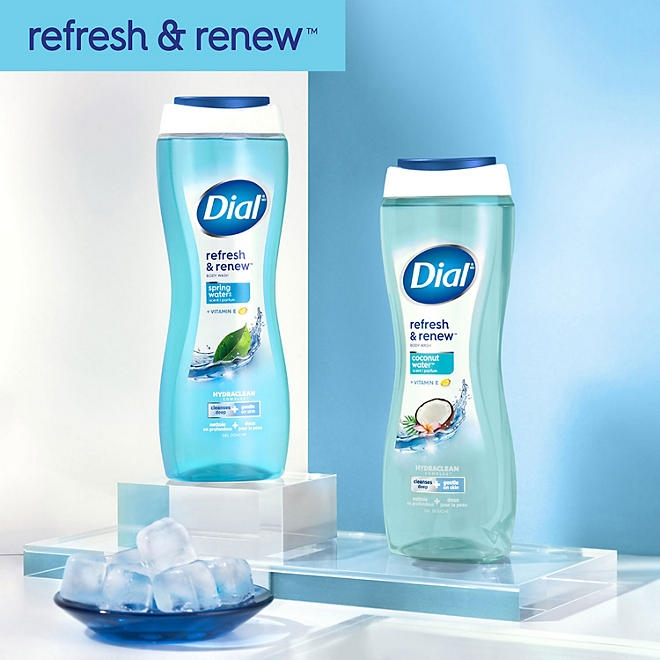 Dial Refresh & Renew Body Wash, Spring Water, 16 oz., 4 pk. - Image 6