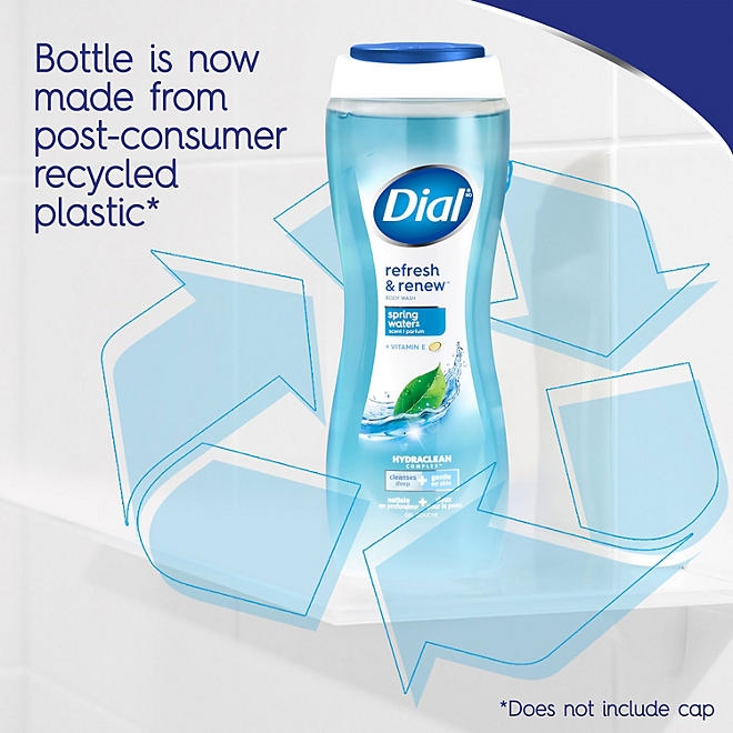 Dial Refresh & Renew Body Wash, Spring Water, 16 oz., 4 pk. - Image 7