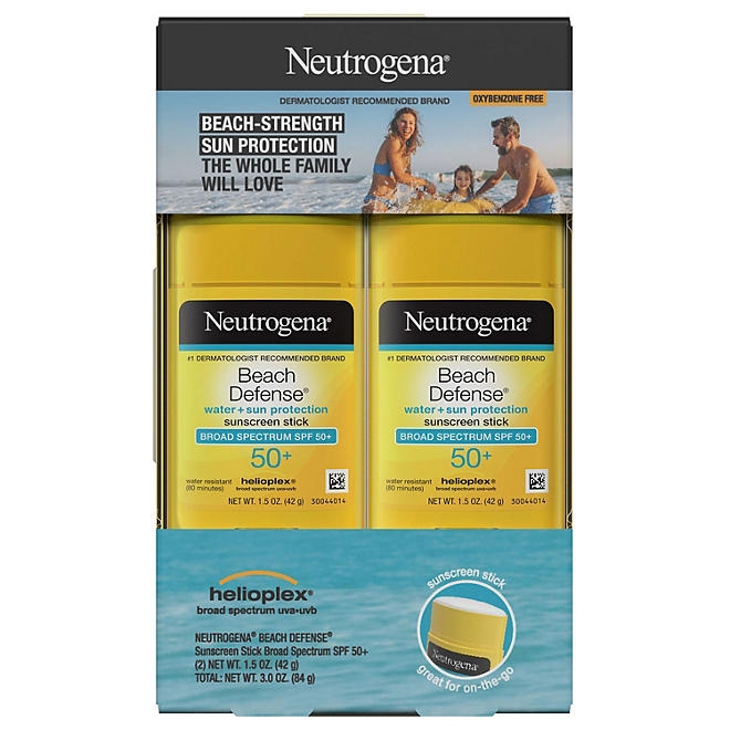 Neutrogena Beach Defense Broad Spectrum Sunscreen Stick, SPF 50+, 1.5 oz. - Image 2