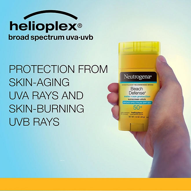 Neutrogena Beach Defense Broad Spectrum Sunscreen Stick, SPF 50+, 1.5 oz. - Image 4