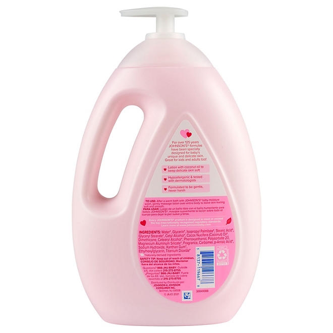 Johnson's Moisturizing Pink Baby Lotion with Coconut Oil, 33.8 fl. oz. - Image 6