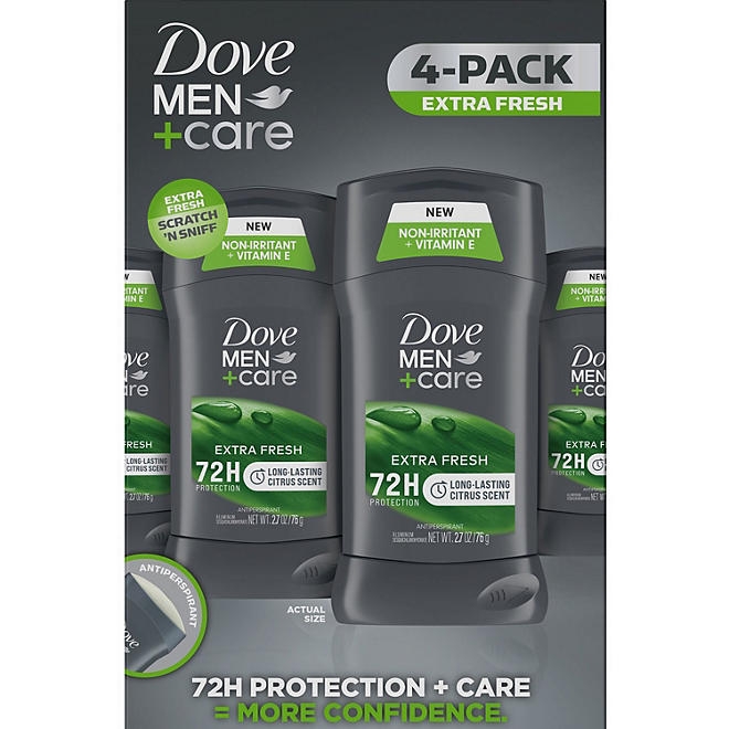 Dove Men+Care Antiperspirant Deodorant, Extra Fresh, 2.7 oz., 4 pk. - Image 2