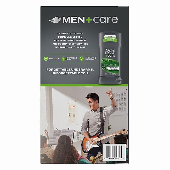 Dove Men+Care Antiperspirant Deodorant, Extra Fresh, 2.7 oz., 4 pk. - Image 3