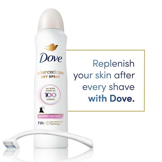 Dove Advanced Care Clear Finish Antiperspirant Spray, 4.8 oz., 3 pk. - Image 4