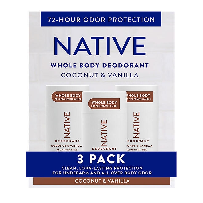 Native Whole Body Aluminum-Free Deodorant, Coconut & Vanilla, 2.3oz., 3pk. - Image 2