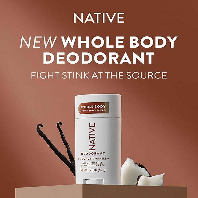 Native Whole Body Aluminum-Free Deodorant, Coconut & Vanilla, 2.3oz., 3pk. - Image 4