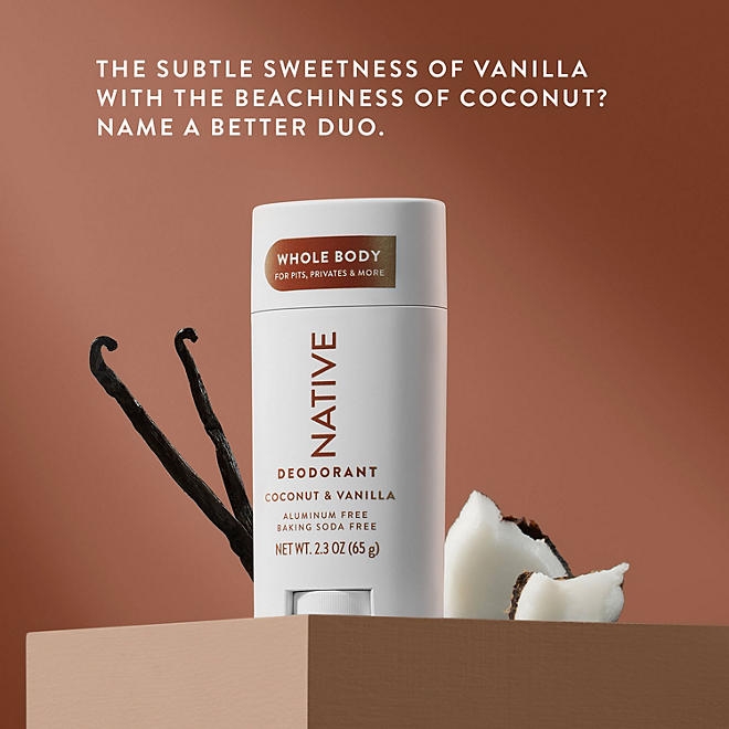 Native Whole Body Aluminum-Free Deodorant, Coconut & Vanilla, 2.3oz., 3pk. - Image 6