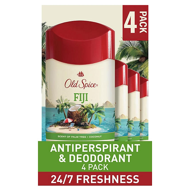 Old Spice Fiji Antiperspirant Deodorant, Palm Tree + Coconut, 2.6 oz., 4 pk. - Image 2
