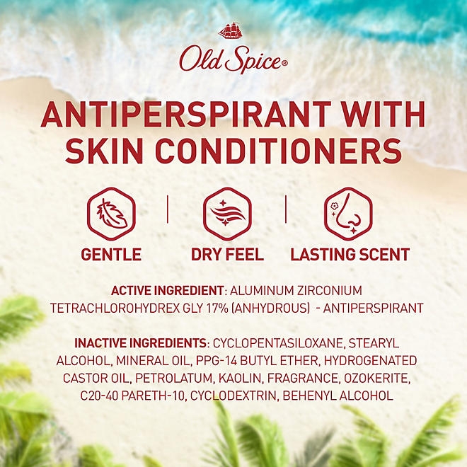Old Spice Fiji Antiperspirant Deodorant, Palm Tree + Coconut, 2.6 oz., 4 pk. - Image 3
