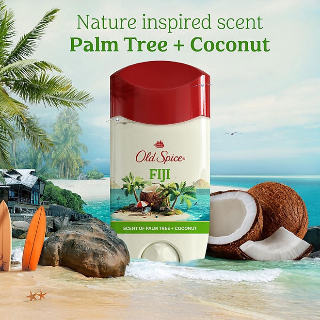 Old Spice Fiji Antiperspirant Deodorant, Palm Tree + Coconut, 2.6 oz., 4 pk. - Image 6
