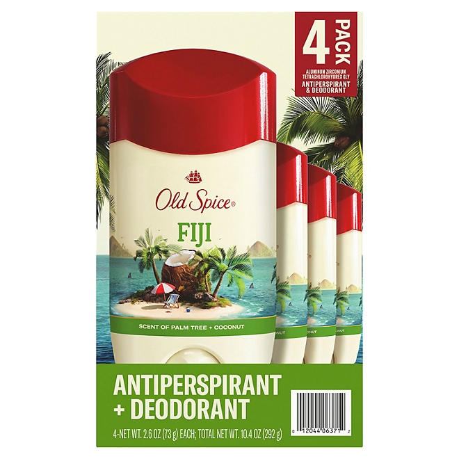 Old Spice Fiji Antiperspirant Deodorant, Palm Tree + Coconut, 2.6 oz., 4 pk. - Image 10