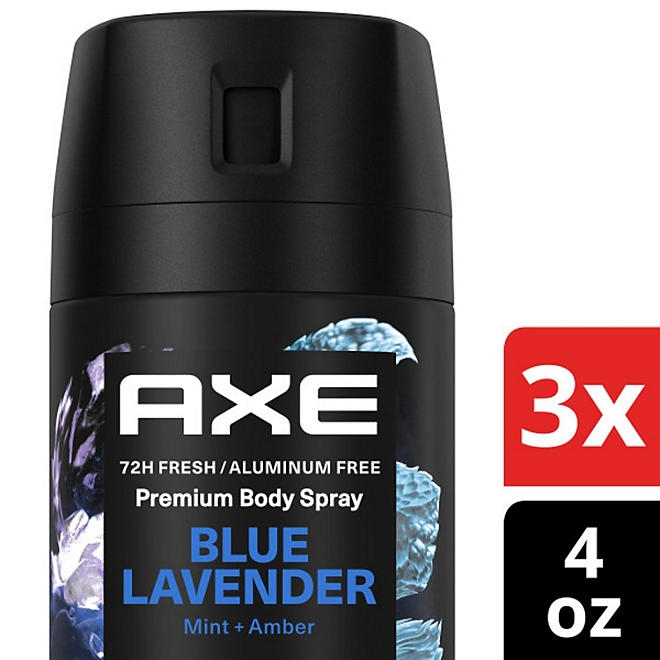 AXE Premium Deodorant Body Spray, Blue Lavender, 4 oz., 3 pk. - Image 3