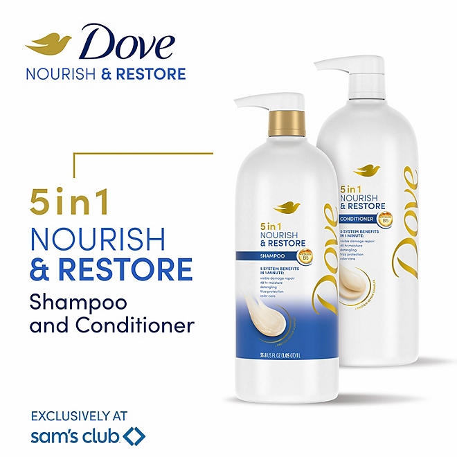 Dove Nourish & Restore 5-in-1 Conditioner, 33.8 fl. oz. - Image 4