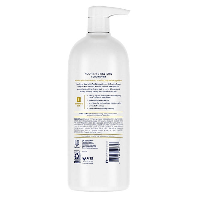 Dove Nourish & Restore 5-in-1 Conditioner, 33.8 fl. oz. - Image 11