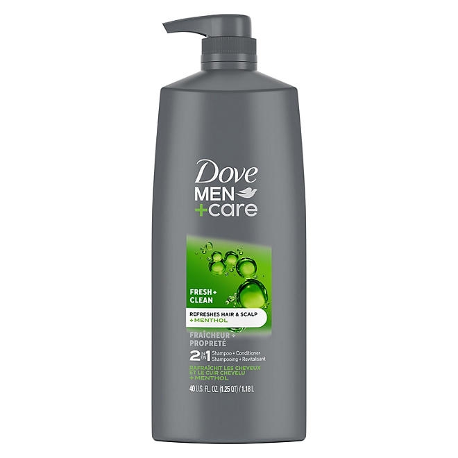 Dove Men+Care Fresh & Clean 2-in-1 Shampoo + Conditioner, 40 fl. oz. - Image 2