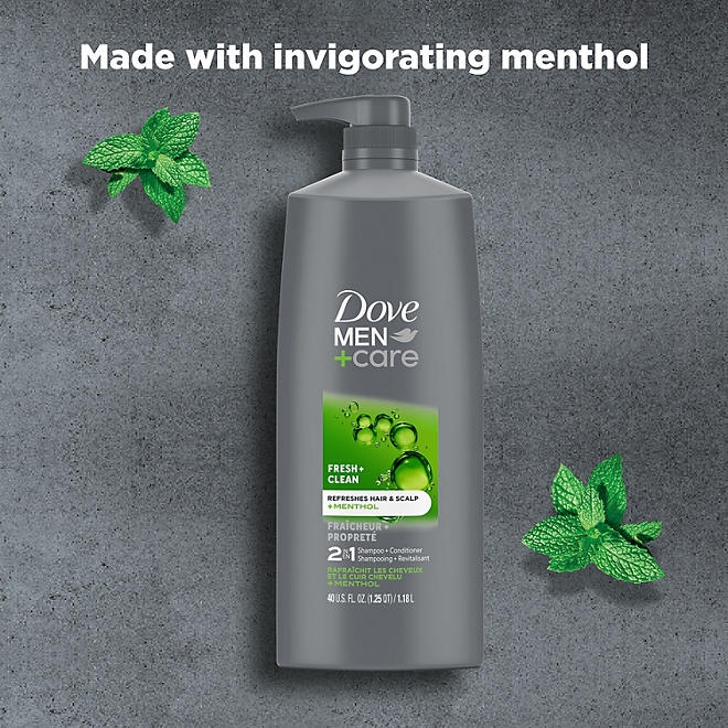 Dove Men+Care Fresh & Clean 2-in-1 Shampoo + Conditioner, 40 fl. oz. - Image 5