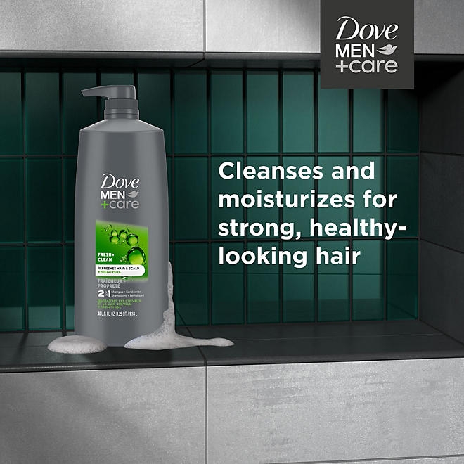 Dove Men+Care Fresh & Clean 2-in-1 Shampoo + Conditioner, 40 fl. oz. - Image 8