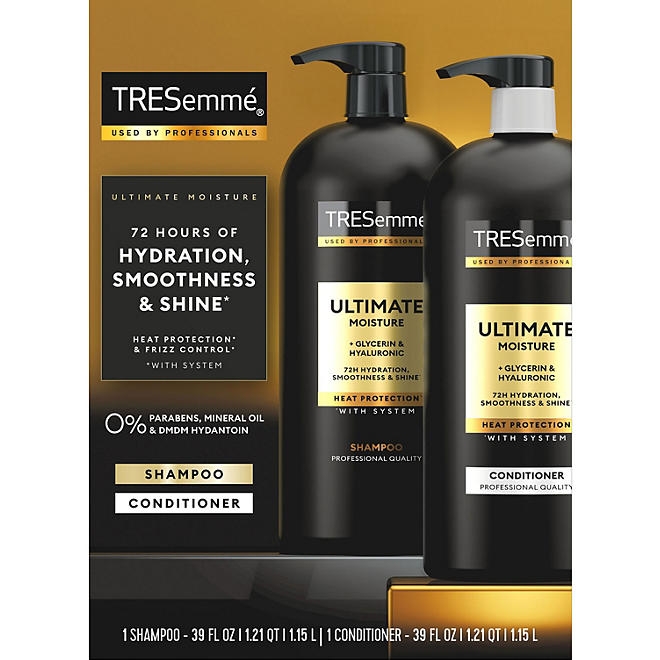 TRESemmé Ultimate Moisture Shampoo & Conditioner, 39 fl. oz., 2 pk. - Image 2