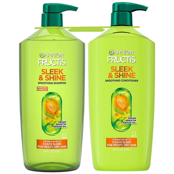 Garnier Fructis Sleek & Shine Shampoo & Conditioner, 40 fl. oz., 2 pk. - Image 2