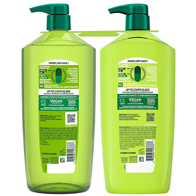 Garnier Fructis Sleek & Shine Shampoo & Conditioner, 40 fl. oz., 2 pk. - Image 3