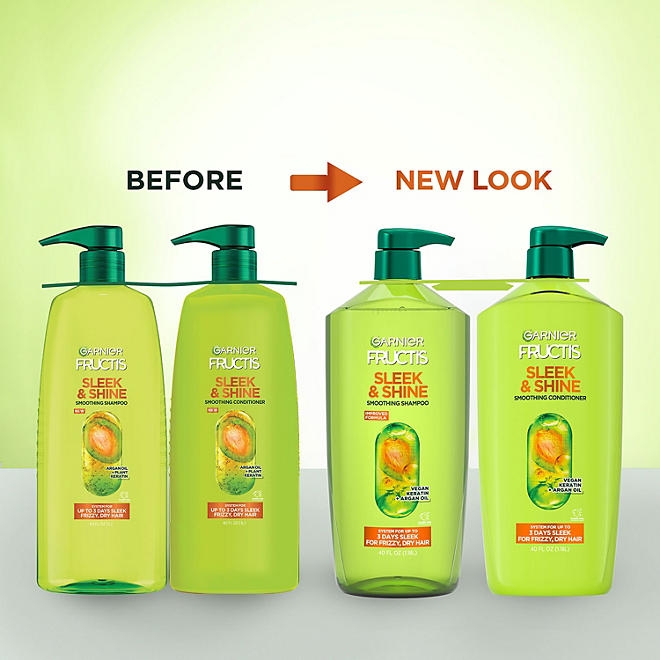 Garnier Fructis Sleek & Shine Shampoo & Conditioner, 40 fl. oz., 2 pk. - Image 4