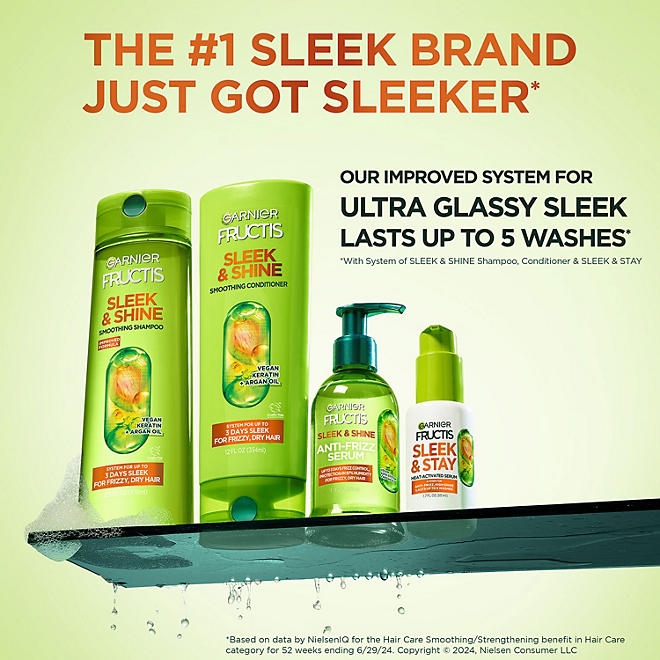 Garnier Fructis Sleek & Shine Shampoo & Conditioner, 40 fl. oz., 2 pk. - Image 5