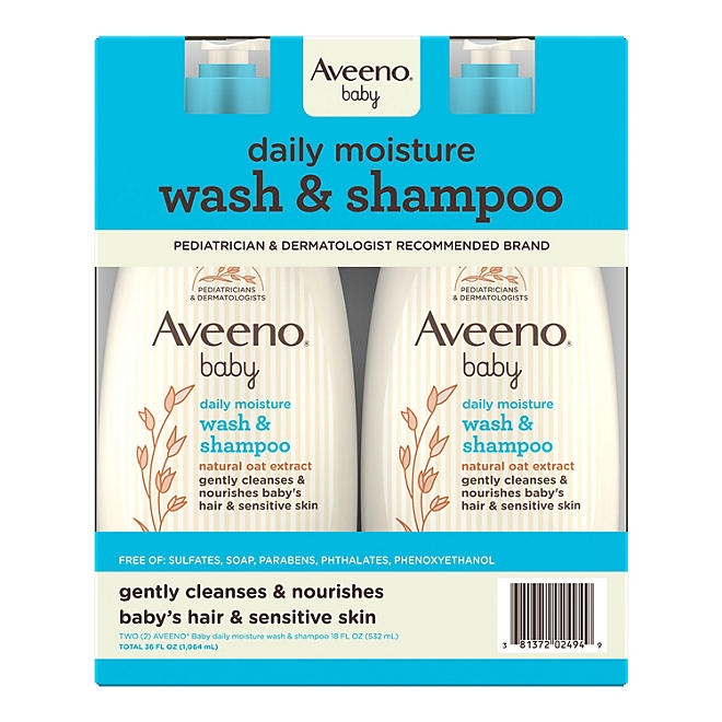 Aveeno Baby 2-in-1 Wash and Shampoo, 18 fl. oz., 2 pk. - Image 2