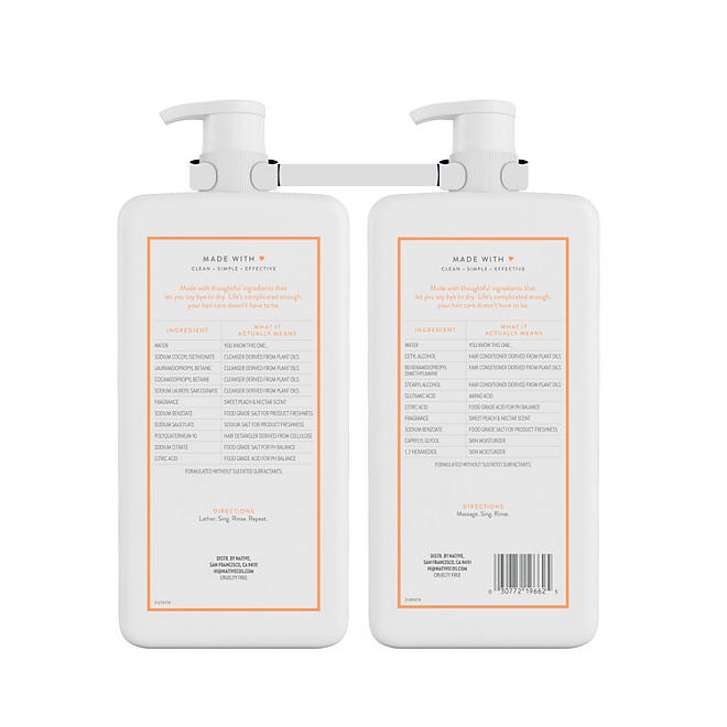 Native Sweet Peach & Nectar Shampoo & Conditioner, 34 fl. oz., 2pk. - Image 9