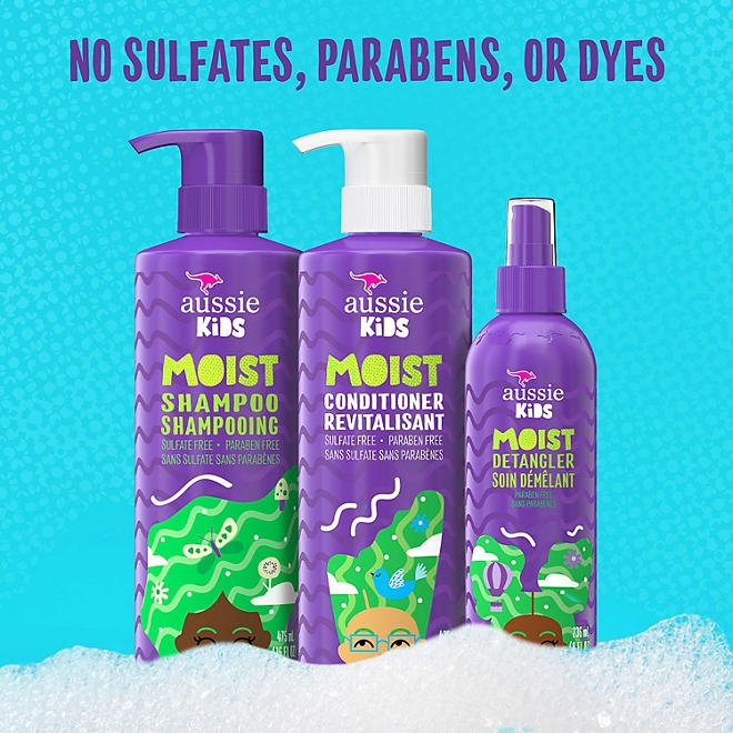 Aussie Kids Moist Shampoo, Conditioner and Detangler Kit - Image 4