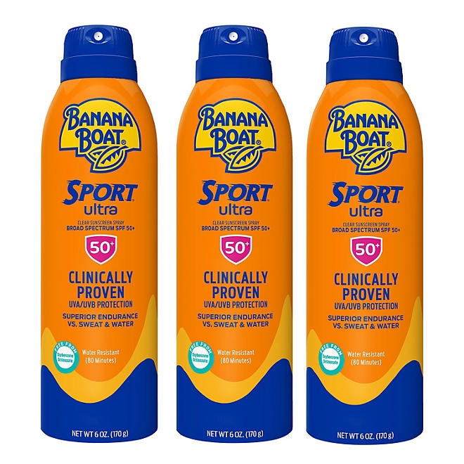 Banana Boat Sport Ultra Sunscreen Spray, SPF 50, 6 oz., 3 pk. - Image 4
