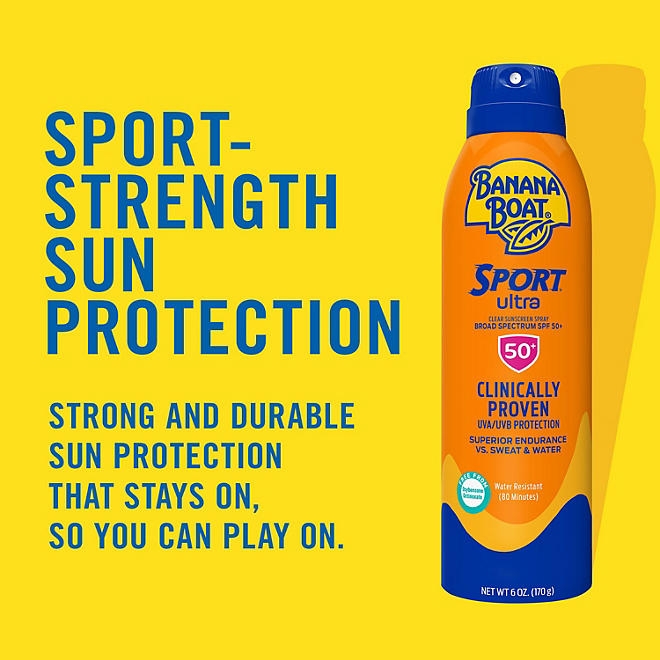 Banana Boat Sport Ultra Sunscreen Spray, SPF 50, 6 oz., 3 pk. - Image 6