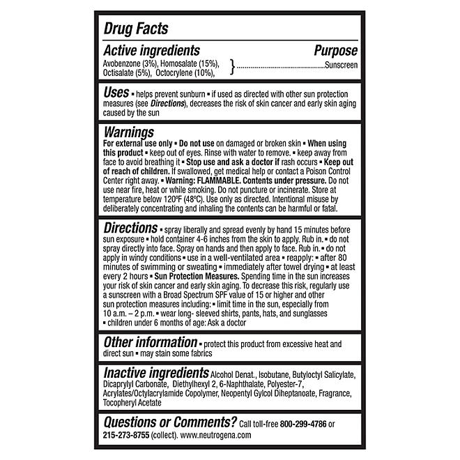 Neutrogena Ultra Sheer Body Mist Sunscreen Spray, SPF 70, 5 oz., 3 pk. - Image 3