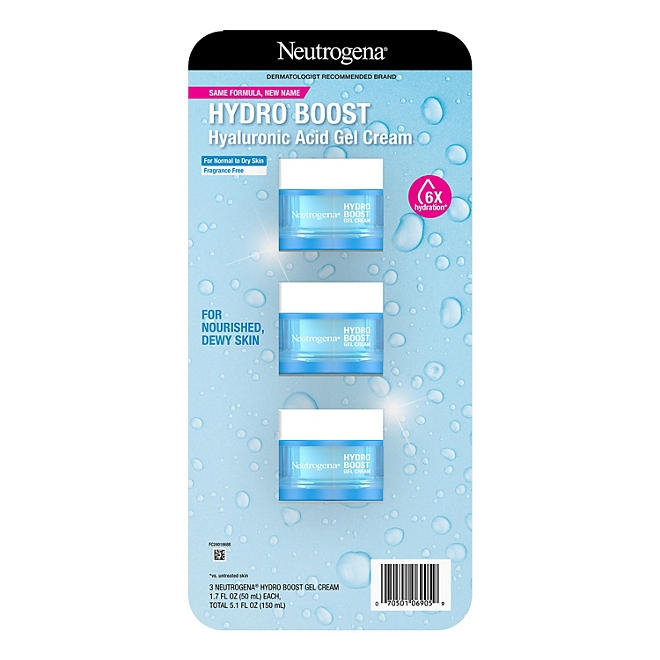 Neutrogena Hydro Boost 48-Hour Water Gel Cream Face Moisturizer, 1.7 fl. oz., 3 pk. - Image 2