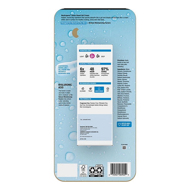 Neutrogena Hydro Boost 48-Hour Water Gel Cream Face Moisturizer, 1.7 fl. oz., 3 pk. - Image 9